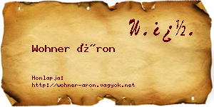 Wohner Áron névjegykártya