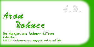 aron wohner business card